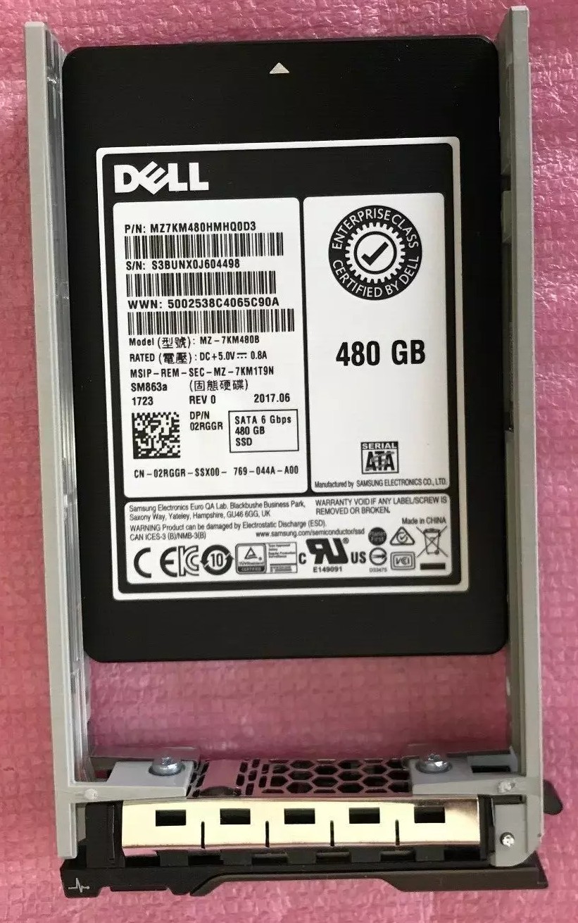 2RGGR.jpg 2RGGR - Dell 480GB SATA Multi-Level Cell SFF 2.5" Solid State Drive - Image 1