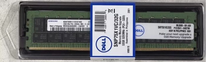 Dell 370-AEVR 32GB PC4-25600 DDR4-3200MT/s 2Rx4 ECC Memory New - Image 6