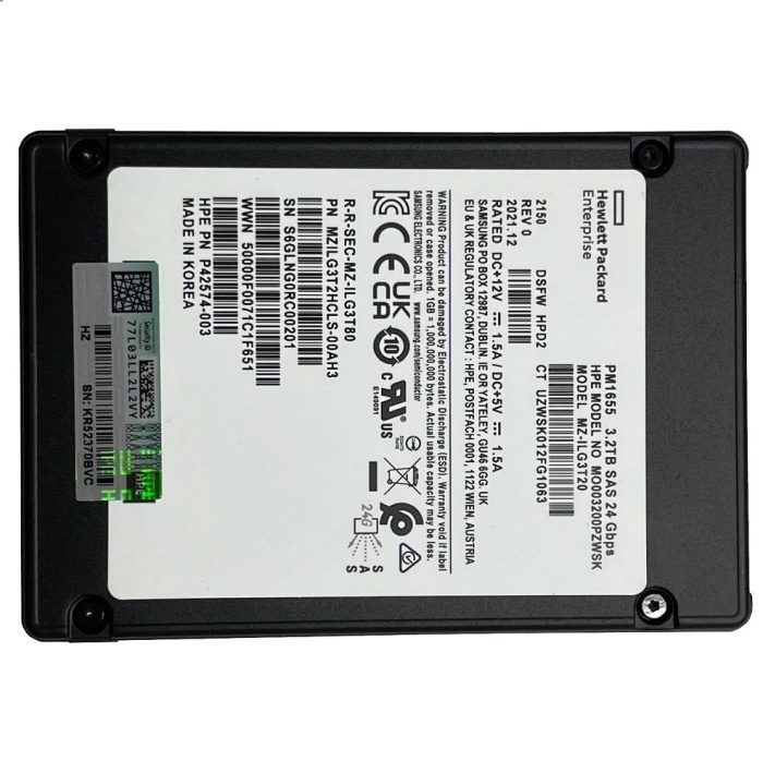 Samsung PM1655 MZILG3T2HCLS-00AH3 Mixed Use SSD 3.2 TB SAS 12Gb/s HPE OEM Refurbished - Image 3