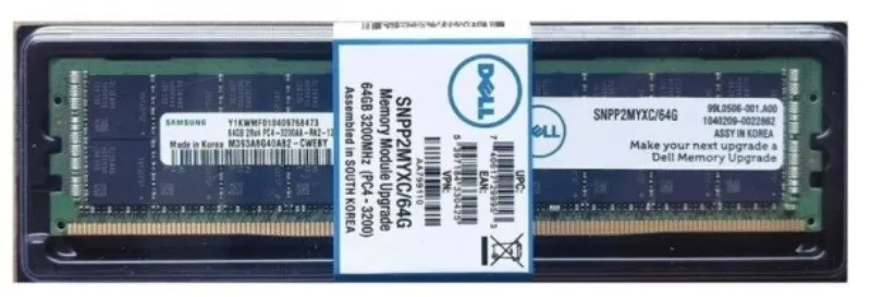 370-AFVZ-A.webp 370-AFVZ - Dell 64GB DDR4 3200MHz ECC RDIMM Memory Module - Image 1