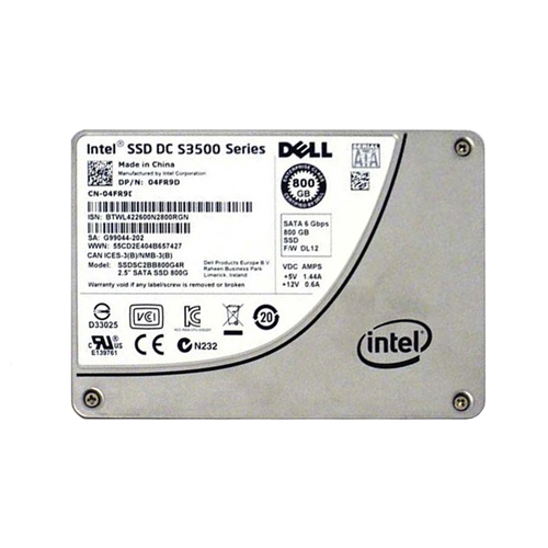 4FR9D - Dell 800GB DC S3500 2.5 inch MLC 6Gb/s SATA SSD - Image 1