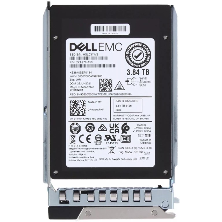 4KPKF.jpg 4KPKF - Dell 3.84TB SAS Triple-Level Cell SFF 2.5" Solid State Drive - Image 1