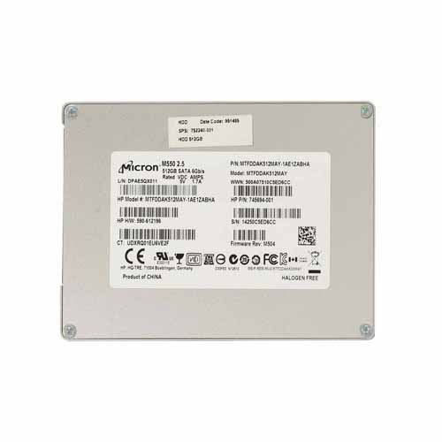 752240-001 - HP 512GB 2.5 inch MLC 6Gb/s SATA Solid State Drive - Image 1