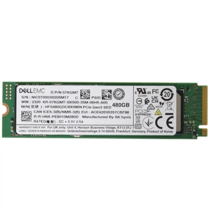 7KGMT - Dell 480GB PCIe 3.0 NVMe TLC RI M.2 2280 Solid State Drive