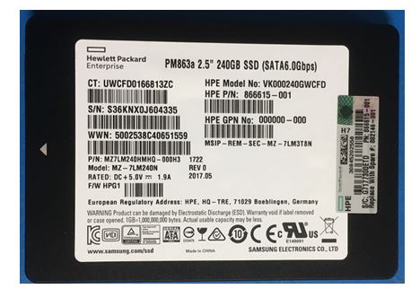 866615-001.jpg 866615-001 - HPE 240GB SATA MLC SFF 2.5" Solid State Drive - Image 1