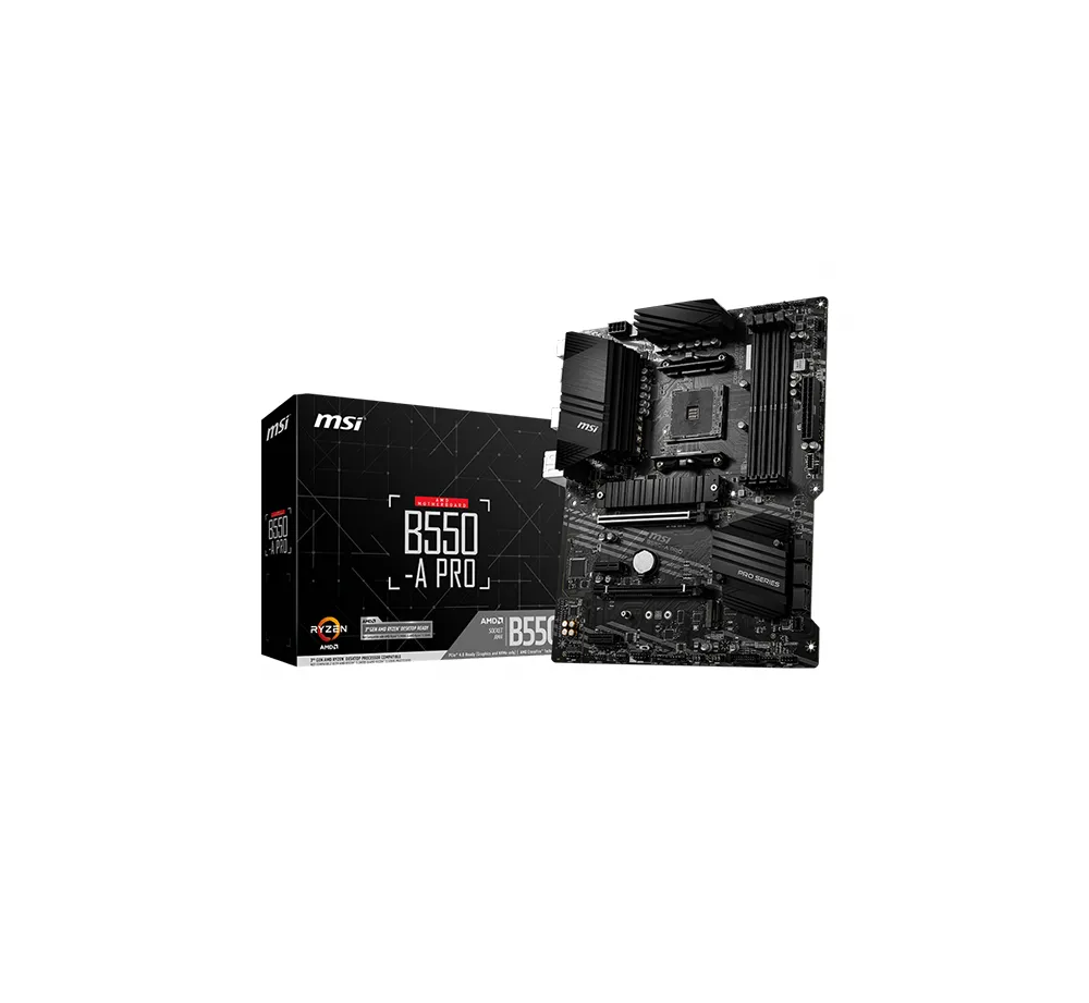 B550APRO-O.webp B550APRO - MSI B550-A PRO Desktop Motherboard for AMD B550 Chipset - Image 1