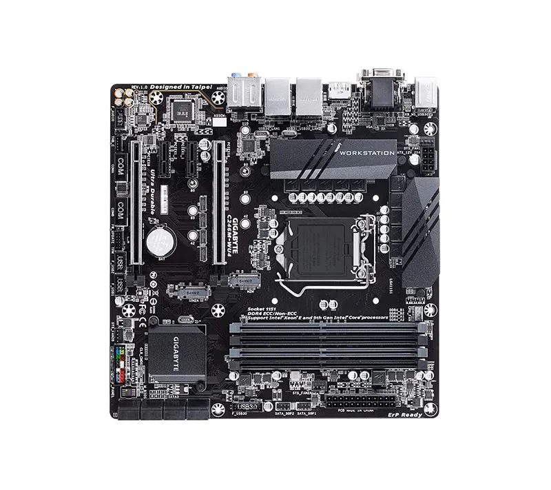 C246M-WU4-o.webp C246M-WU4 - Gigabyte Socket LGA1151 Intel C246 Chipset Micro-ATX System Board (Motherboard) Supports Core/ Pentium/ Celeron/ Xeon E Series DDR4 4x DIMM - Image 1