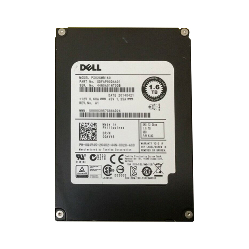G4V45 - Dell 1.6TB 2.5 inch MLC 12Gb/s SAS Solid State Drive - Image 1