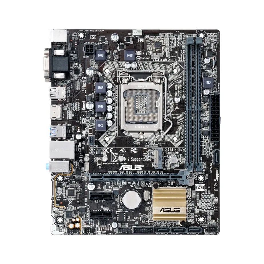 H110M-A-M.2-o.webp H110M-A/M.2 - Asus Motherboard Intel H110 Chipset Socket H4 LGA-1151 - Image 1