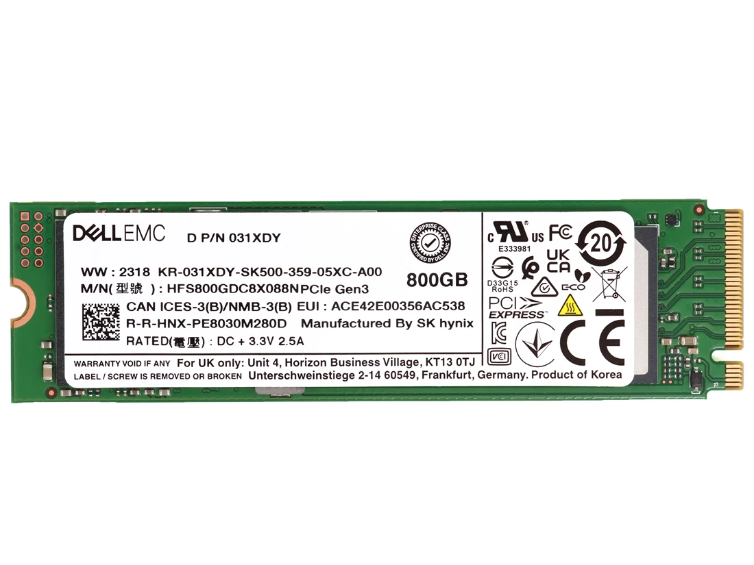 HFS800GDC8X088N-A.webp HFS800GDC8X088N - Hynix PE8030 800GB PCI Express NVMe M.2 2280 SSD - Image 1