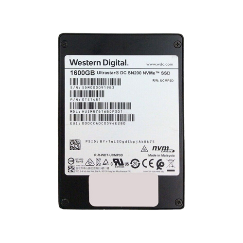 HUSMR7616BDP301 - HGST 1.6TB MLC PCIe 3.0 x4 NVMe MU U.2 2.5-inch SSD - Image 1