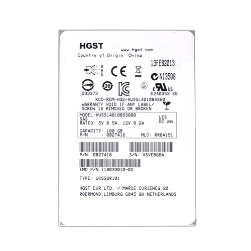 HUSSL4010BSS600 - HGST 100GB 2.5in SLC 6Gb/s SAS SSD - Image 1