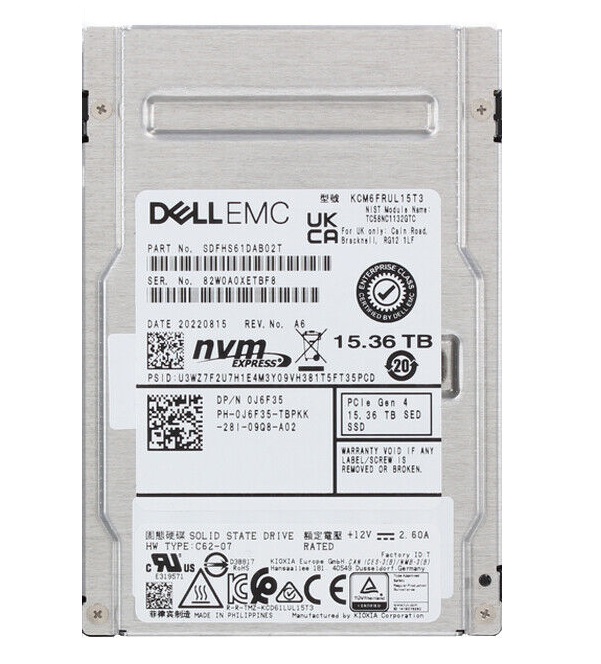 KCM6FRUL15T3.jpg KCM6FRUL15T3 - KIOXIA CM6 15.3TB PCI Express NVMe TLC 2.5" SSD - Image 1