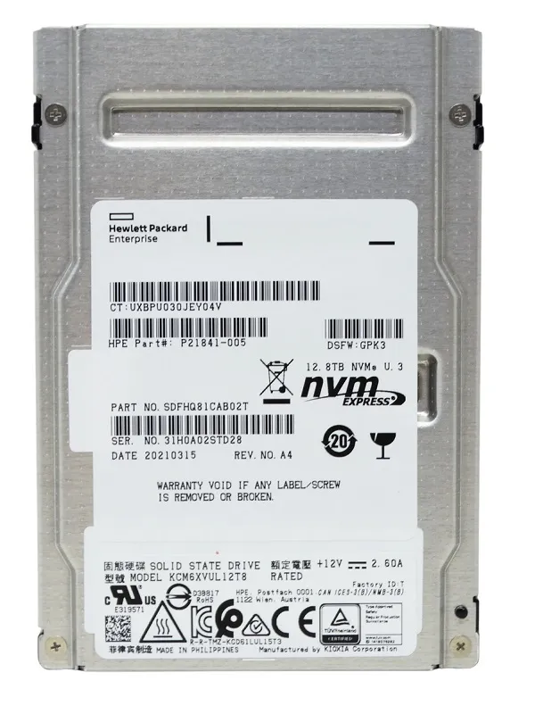 KCM6XVUL12T8-A.webp KCM6XVUL12T8 - KIOXIA CM6 12.8TB PCI Express NVMe TLC 2.5" SSD - Image 1