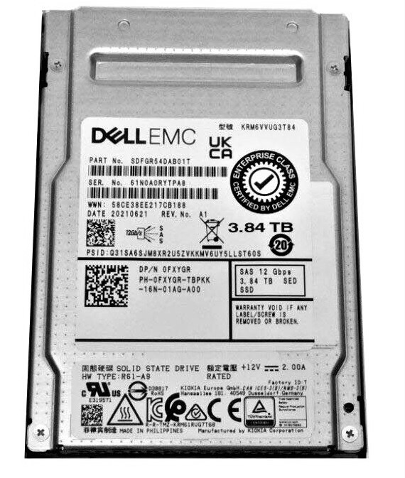 KRM6VVUG3T84 - KIOXIA RM6-V 3.84TB SAS TLC 2.5" Solid State Drive - Image 1