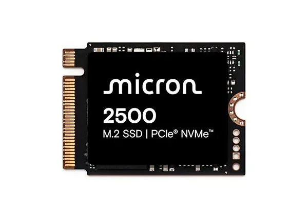 MTFDKBK1T0QGN-1BN1AABYYR.webp MTFDKBK1T0QGN-1BN1AABYYR - Micron 2500 1TB QLC PCIe NVMe M.2 2230 SSD - Image 1