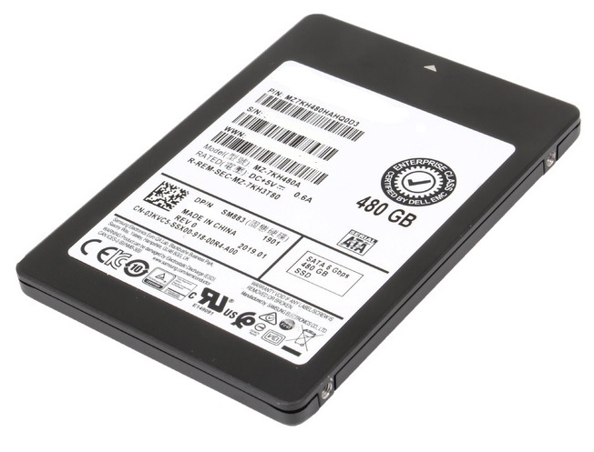 MZ-7KH480A.jpg MZ-7KH480A - Samsung 480GB SM883 2.5 inch TLC 6Gb/s SATA SSD - Image 1