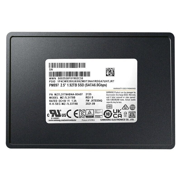 MZ-7L31T9B.jpg MZ-7L31T9B - Samsung PM897 1.92TB SATA TLC 2.5" Solid State Drive - Image 1