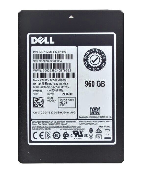 MZ-7LM960B.jpg MZ-7LM960B - Samsung PM863 960GB SATA TLC 2.5" Solid State Drive - Image 1