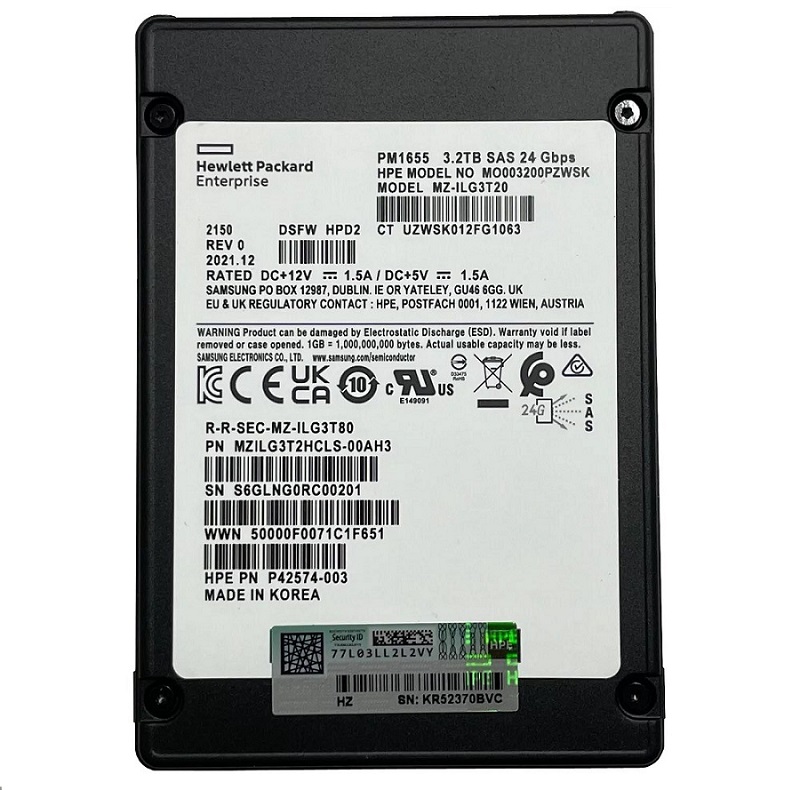 MZ-ILG3T20.jpg MZ-ILG3T20 - Samsung PM1655 3.2TB SAS TLC 2.5" Solid State Drive - Image 1