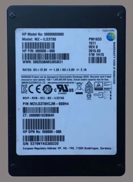 MZ-ILS3T80.webp MZ-ILS3T80 - Samsung PM1633a 3.84TB SAS TLC 2.5" Solid State Drive - Image 1