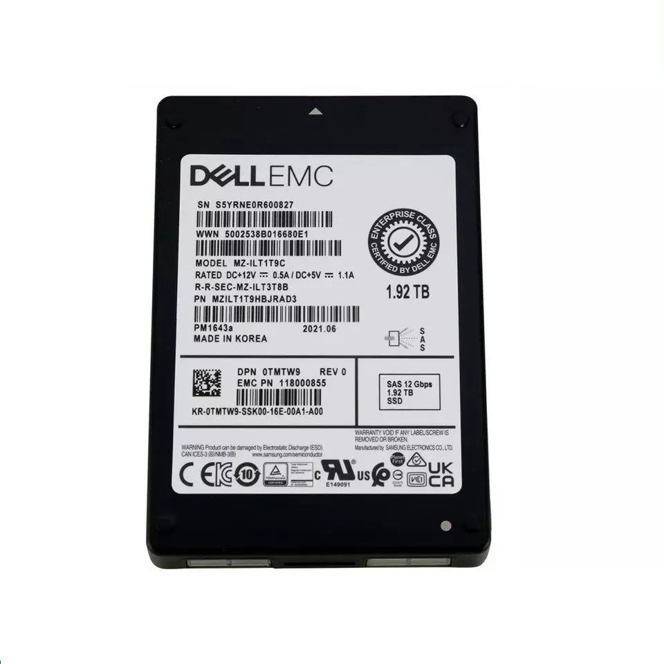 MZ-ILT1T9C.jpg MZ-ILT1T9C - Samsung PM1643A 1.92TB SAS TLC 2.5" Solid State Drive - Image 1