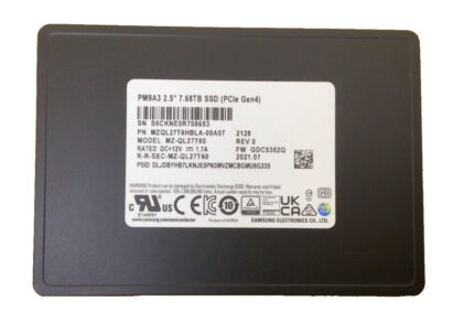 MZ-QL27T60 - Samsung PM9A3 7.68TB PCI Express NVMe TLC U.2 2.5" SSD