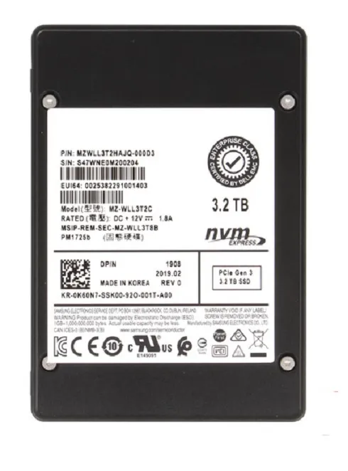 MZ-WLL3T2C.webp Samsung MZ-WLL3T2C 3.2TB PCIe NVMe 3.0 x4 2.5-Inch Solid State Drive - Image 1