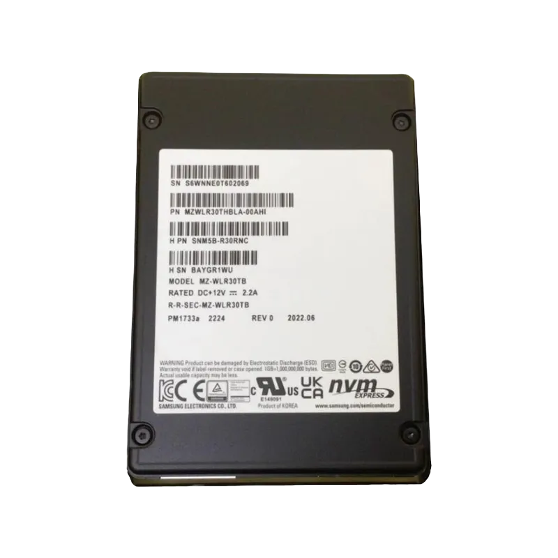 MZ-WLR30TB.webp MZ-WLR30TB - Samsung PM1733A 30.72TB PCI Express NVMe MLC U.2 2.5" SSD - Image 1