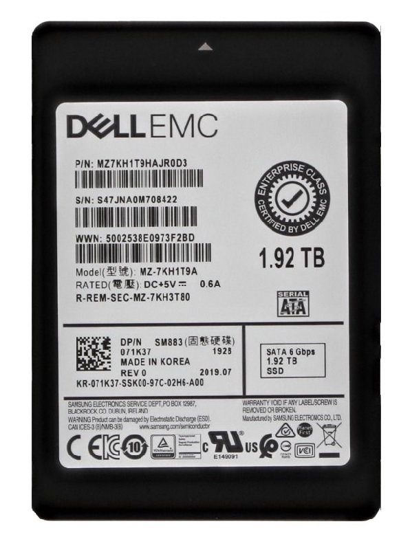 Samsung MZ7KH1T9HAJR0D3 1.92TB SATA 6Gb/s 2.5-Inch Solid State Drive - Image 1