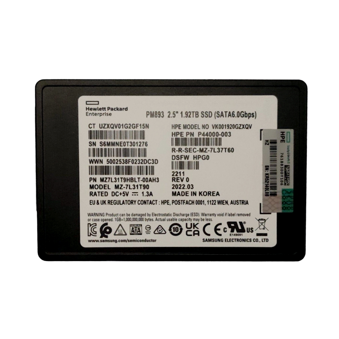 MZ7L31T9HBLT-00AH3 - Samsung PM893 1.92TB SATA TLC 2.5" SSD - Image 1