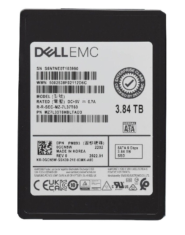 MZ7L33T8HBLTAD3.jpg MZ7L33T8HBLTAD3 - Samsung PM893 3.84TB SATA TLC 2.5" Solid State Drive - Image 1