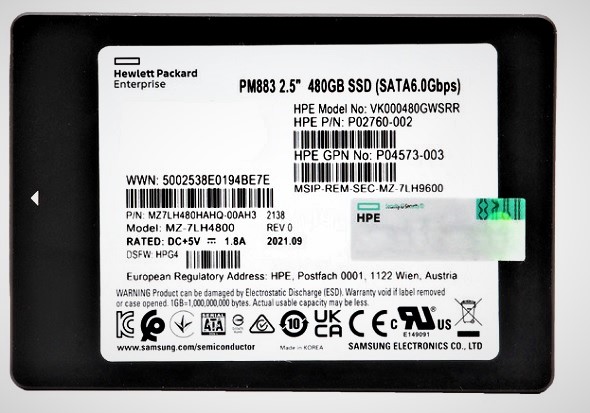 MZ7LH480HAHQ-00AH3.jpg MZ7LH480HAHQ-00AH3 - Samsung 480GB PM863 2.5 inch TLC 6Gb/s SATA SSD - Image 1