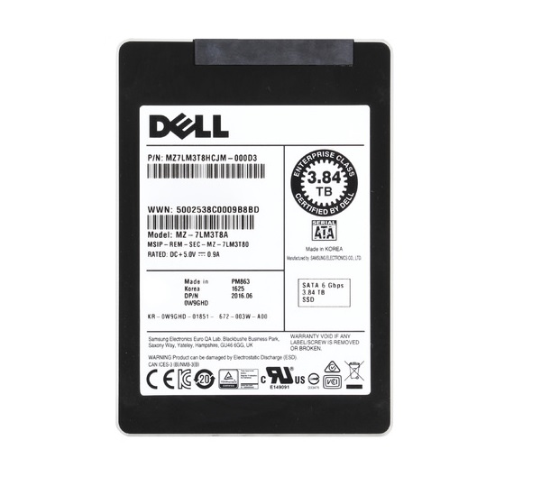 MZ7LM3T8HCJM-000D3.jpg MZ7LM3T8HCJM-000D3 - Samsung PM863 3.84TB TLC SATA 6Gb/s 2.5-in SSD - Image 1
