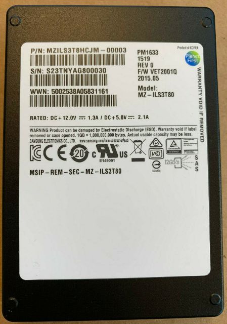 MZILS3T8HCJM - Samsung PM1633 3.84TB SAS MLC 2.5" Solid State Drive - Image 1
