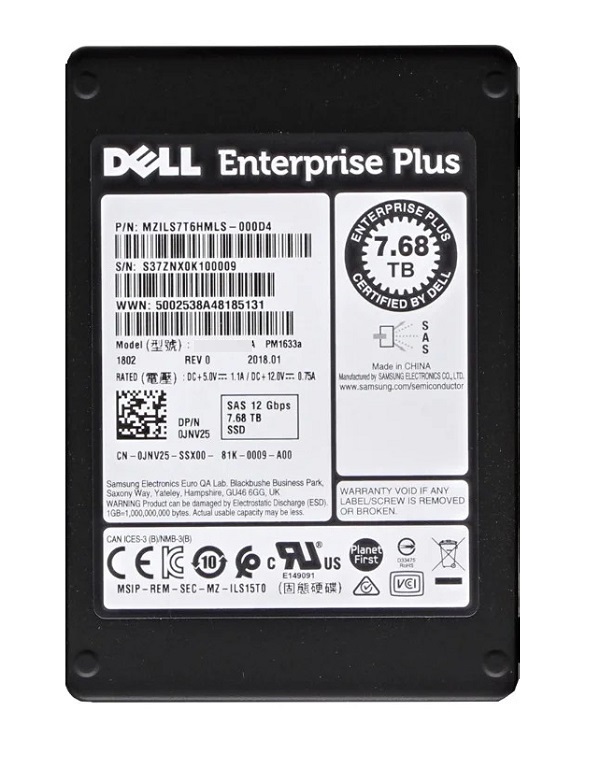 MZILS7T6HMLS-000D4.jpg MZILS7T6HMLS-000D4 - Samsung PM1633a 7.68TB SAS TLC 2.5" SSD - Image 1