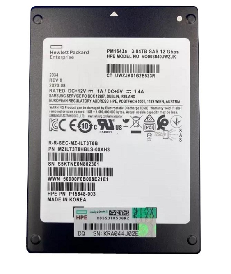 MZILT3T8HBLS-00AH3 - Samsung PM1643A 3.84TB SAS TLC 2.5" SSD - Image 1