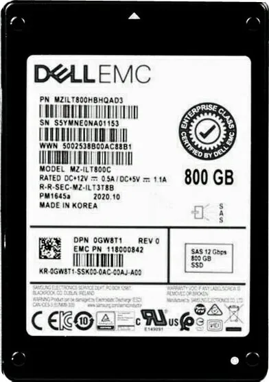 MZILT800HBHQAD3 - Samsung PM1645A 800GB SAS TLC 2.5" Solid State Drive
