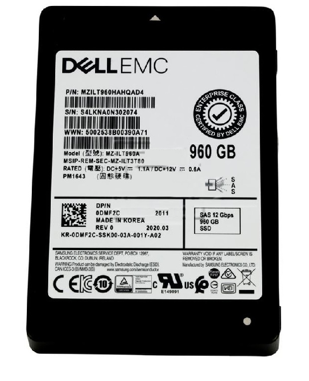 MZILT960HAHQAD4.jpg MZILT960HAHQAD4 - Samsung PM1643 960GB SAS TLC 2.5" Solid State Drive - Image 1
