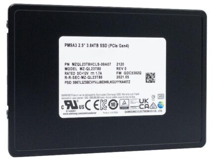 MZQL23T8HCLS - Samsung PM9A3 3.84TB PCI Express NVMe MLC U.2 2.5" SSD