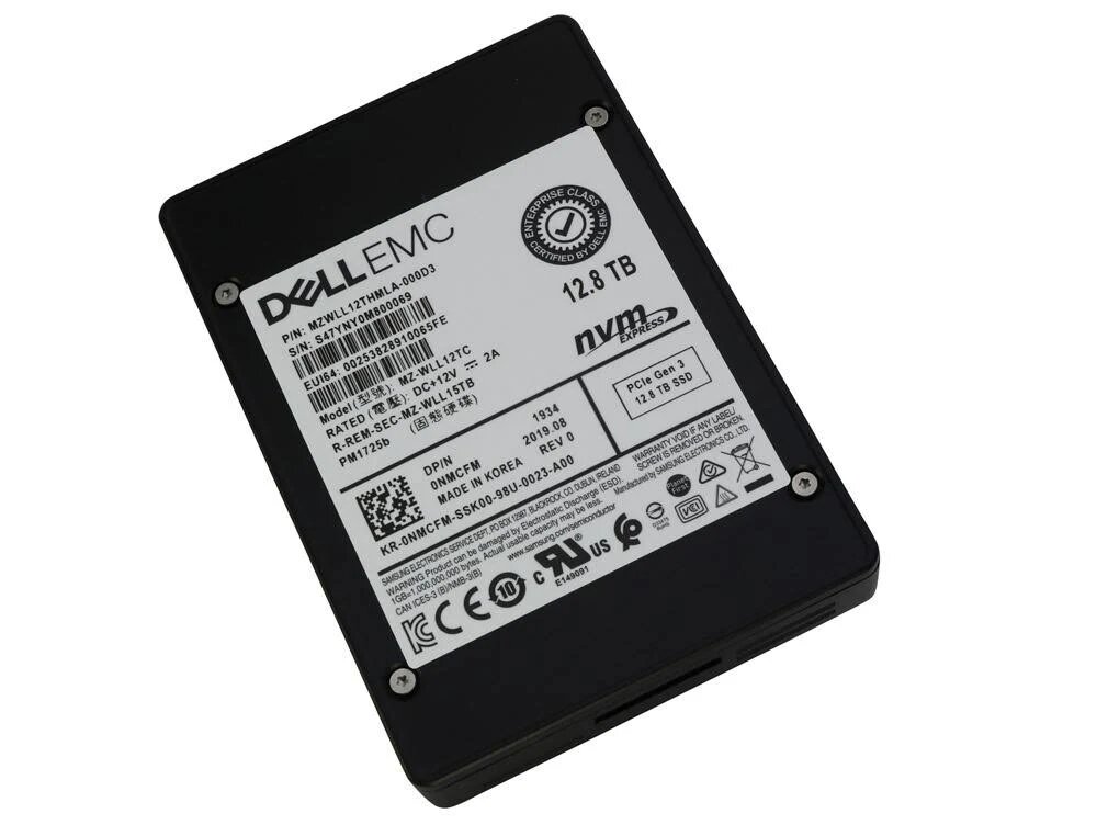 MZWLL12THMLA-000D3.jpg MZWLL12THMLA-000D3 - Samsung PM1725b 12.8TB PCIe NVMe TLC 2.5" SSD - Image 1
