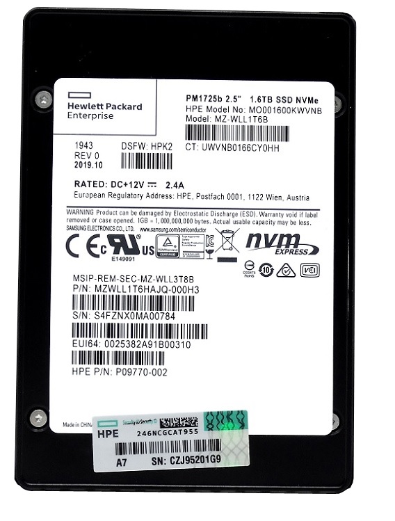 Samsung MZWLL1T6HAJQ-000H3 1.6TB PCIe NVMe 3.0 x4 2.5-Inch SSD - Image 1