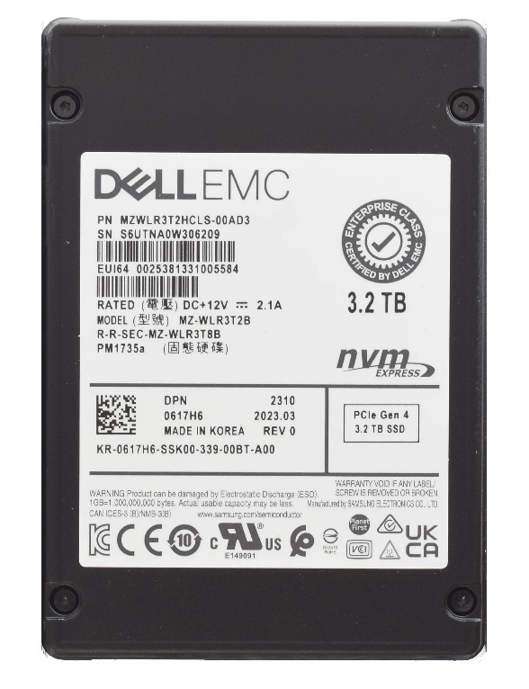 MZWLR3T2HCLS-00AD3-1677093.jpg MZWLR3T2HCLS-00AD3 - Samsung PM1735A 3.2TB PCIe NVMe TLC 2.5" SSD - Image 1