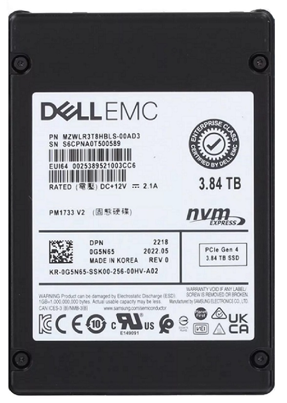 MZWLR3T8HBLS-00AD3.jpg MZWLR3T8HBLS-00AD3 - Samsung PM1733 3.84TB PCI Express NVMe 2.5" SSD - Image 1