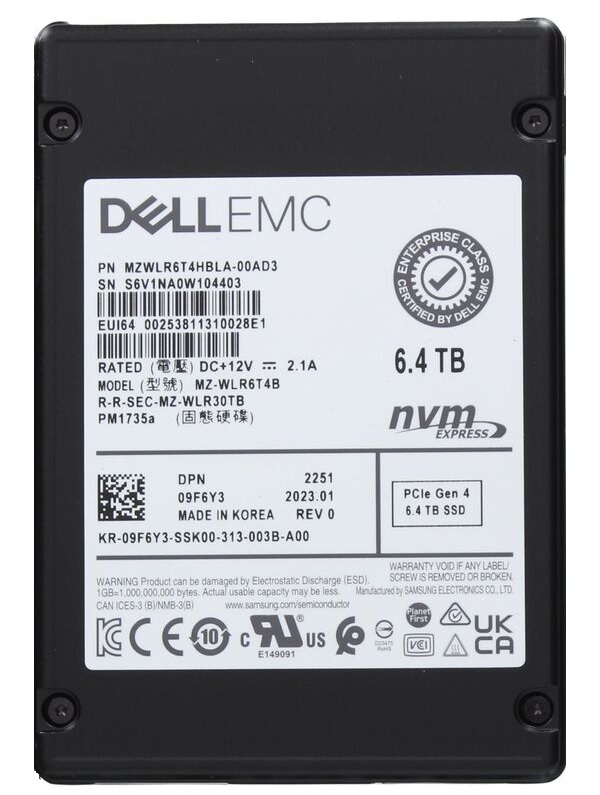 MZWLR6T4HBLA-00AD3.jpg MZWLR6T4HBLA-00AD3 - Samsung 6.4TB PCI Express NVMe TLC 2.5" SSD - Image 1