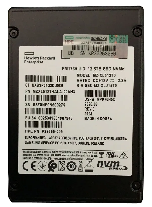 MZXL512THALA-00AH3.webp MZXL512THALA-00AH3 - Samsung 12.8TB PCI Express 2.5" Solid State Drive - Image 1