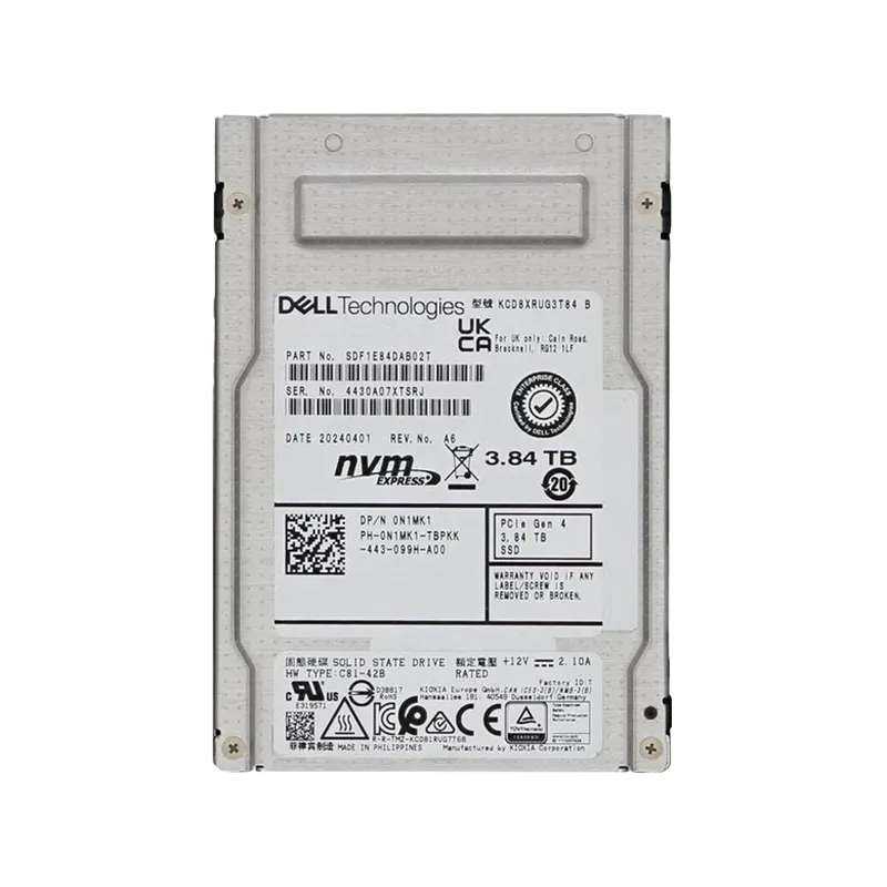 SDF1E84DAB02T.webp SDF1E84DAB02T - KIOXIA CD8 3.84TB PCI Express NVMe 2.5" SSD - Image 1