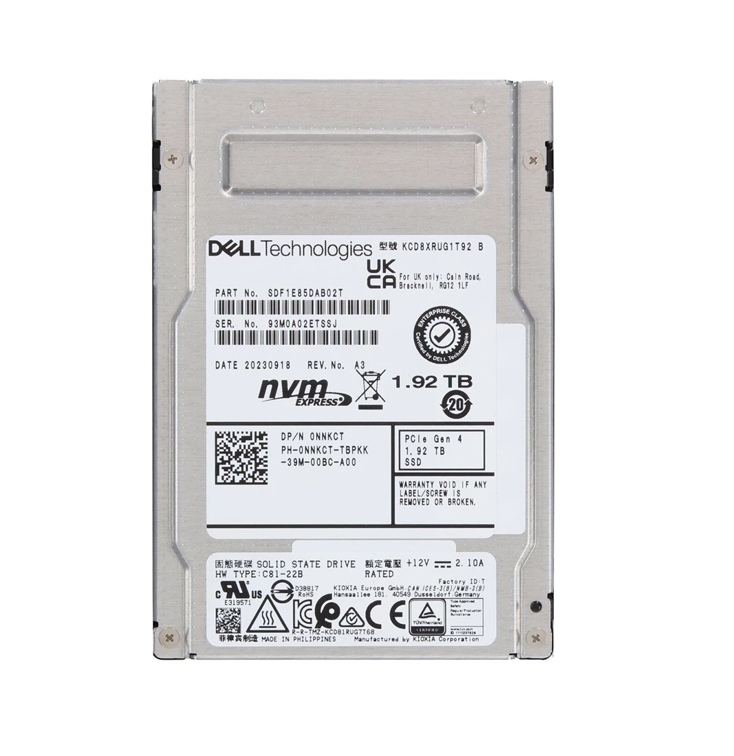 SDF1E85DAB02T-A.webp SDF1E85DAB02T - Kioxia 1.92TB PCI Express 4.0 x4 RI Solid State Drive - Image 1