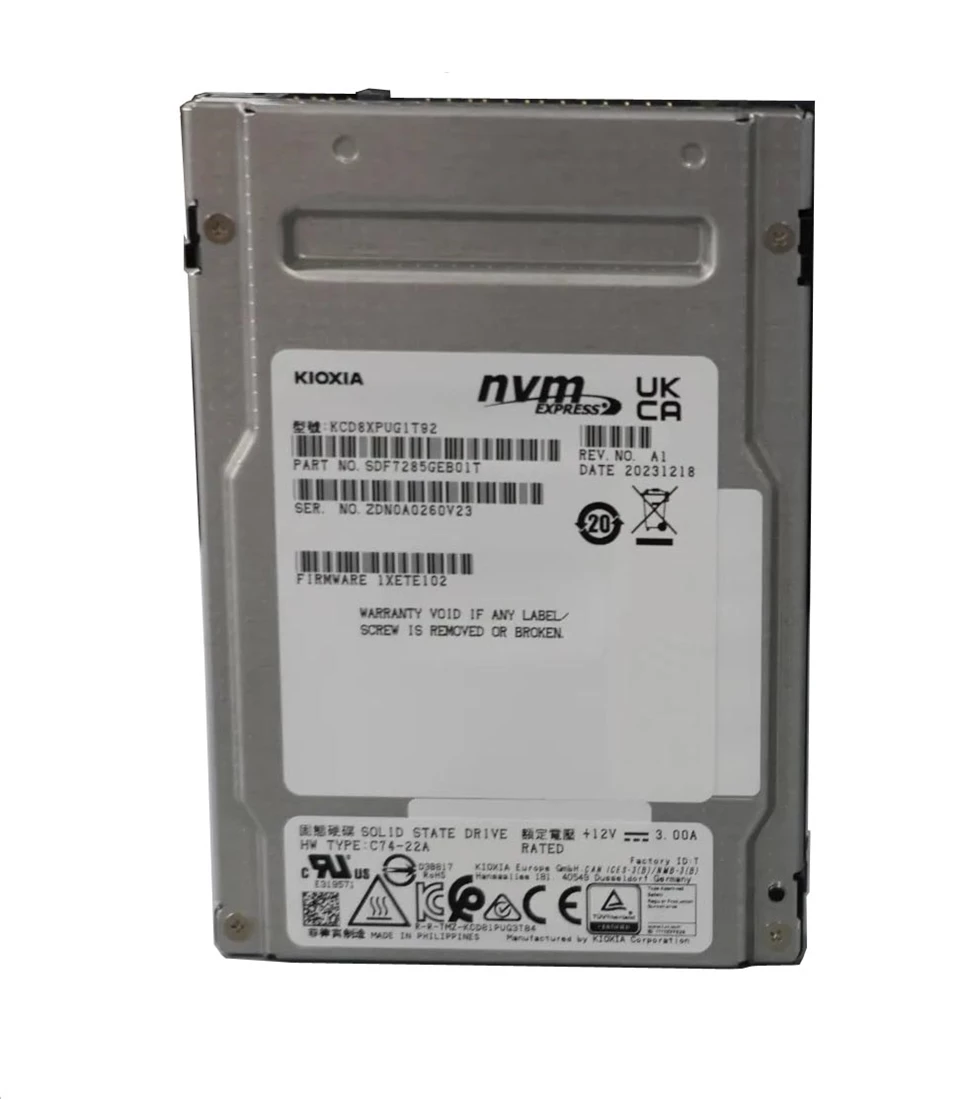 SDF7285GEB01T-A.webp SDF7285GEB01T - Kioxia CD8-R 1.92TB PCIe 5.0 x4 NVMe RI 2.5" SSD - Image 1