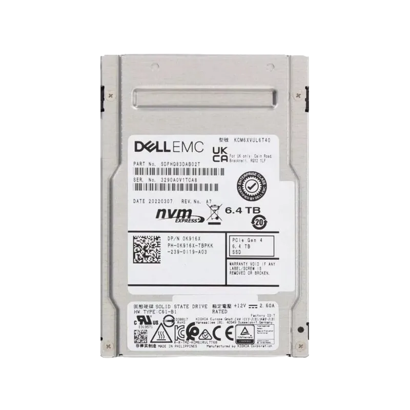 SDFHQ83DAB02T.webp SDFHQ83DAB02T - KIOXIA CM6 6.4TB PCI Express NVMe TLC 2.5" SSD - Image 1